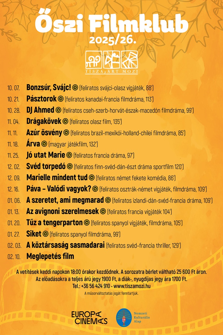Őszi Filmklub bérlet vásárlás